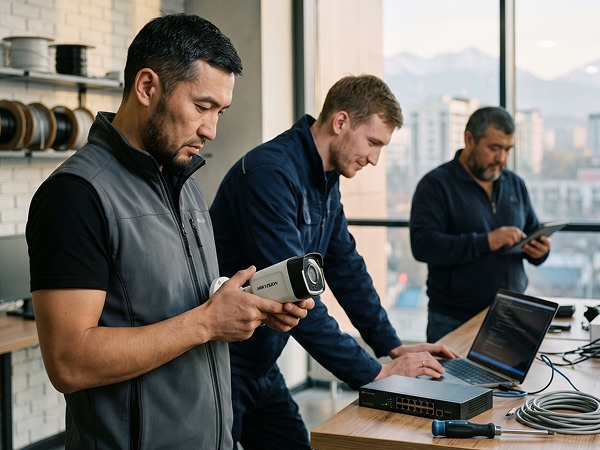 Команда инженеров и монтажников SafeVision в Алматы